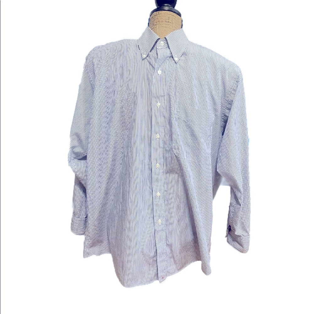 Hathaway Blue and White Striped Button Down Shirt